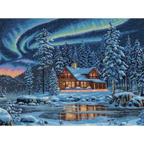 (image for) Gold Collection Aurora Cabin Counted Cross Stitch Kit